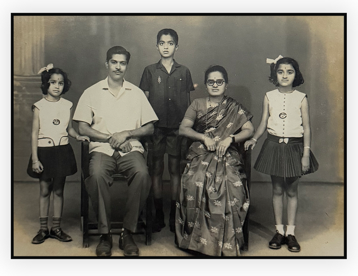 Vintage family portrait from 1967 at the Ane estate